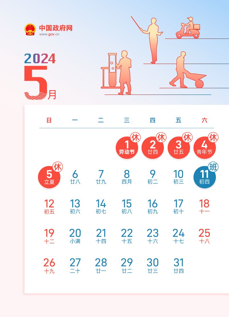 2024年五一劳动节假期调休安排及工作安排
